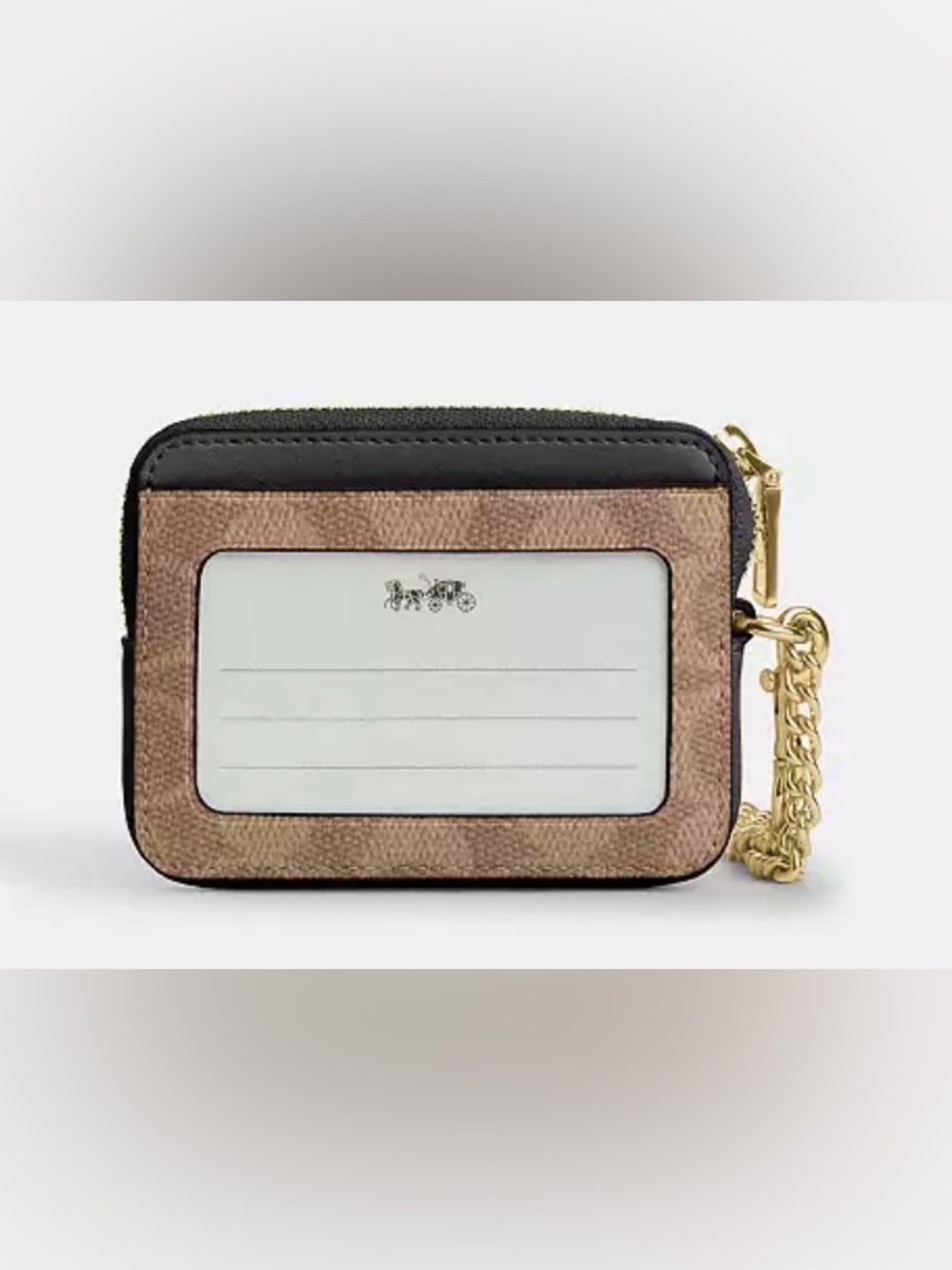 NWT-Coach Zip Card Case In Signature Canvas - Picture 5 of 11